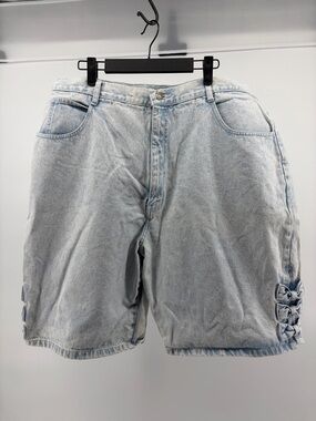 Vintage Stefano 80s Bows Acid Wash Jean Shorts High Rise Women’s Tag Size 24